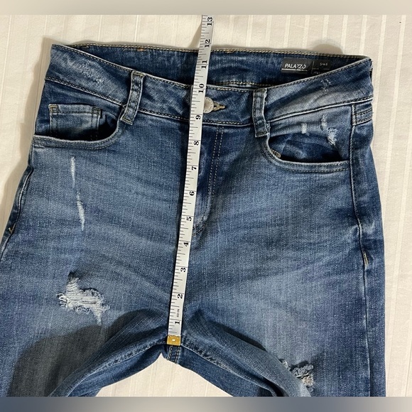 Koaj Palazzo Wide Leg High Rise Distressed Denim Jeans Size 6 - Picture 11 of 14